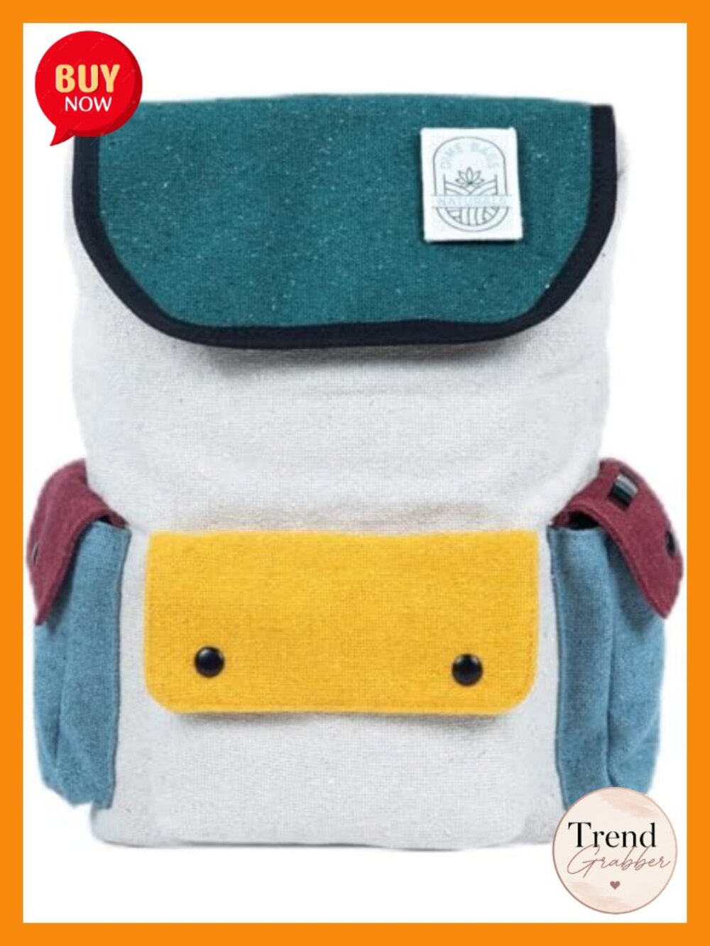 Mini Hemp Backpack with Odor Sealing Pocket, Drawstring Closure, Adjustable